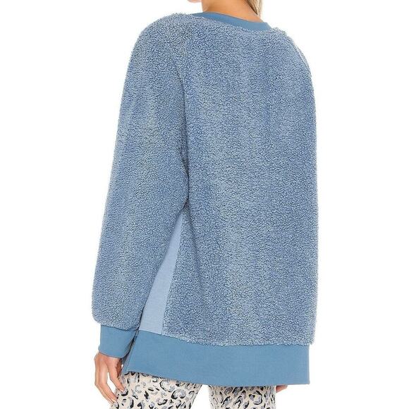 Varley Oakden Pullover Sweatshirt Oversized Fleece Sherpa Teddy Blue Size Small - Picture 2 of 14